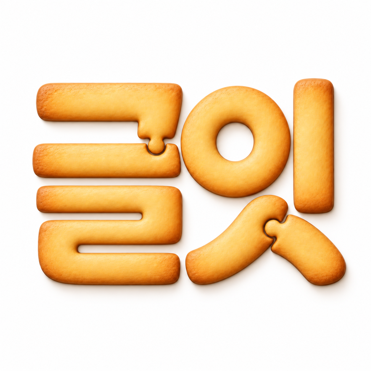 쿠키 자모 조각으로 표현한 글잇